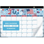 Desk Calendar 2026-2027, 17" x 12", 18 Months Jul 2026-Dec 2027, Monthly Organizer with Water-Resistant PVC Coverfor & Office, School Organization