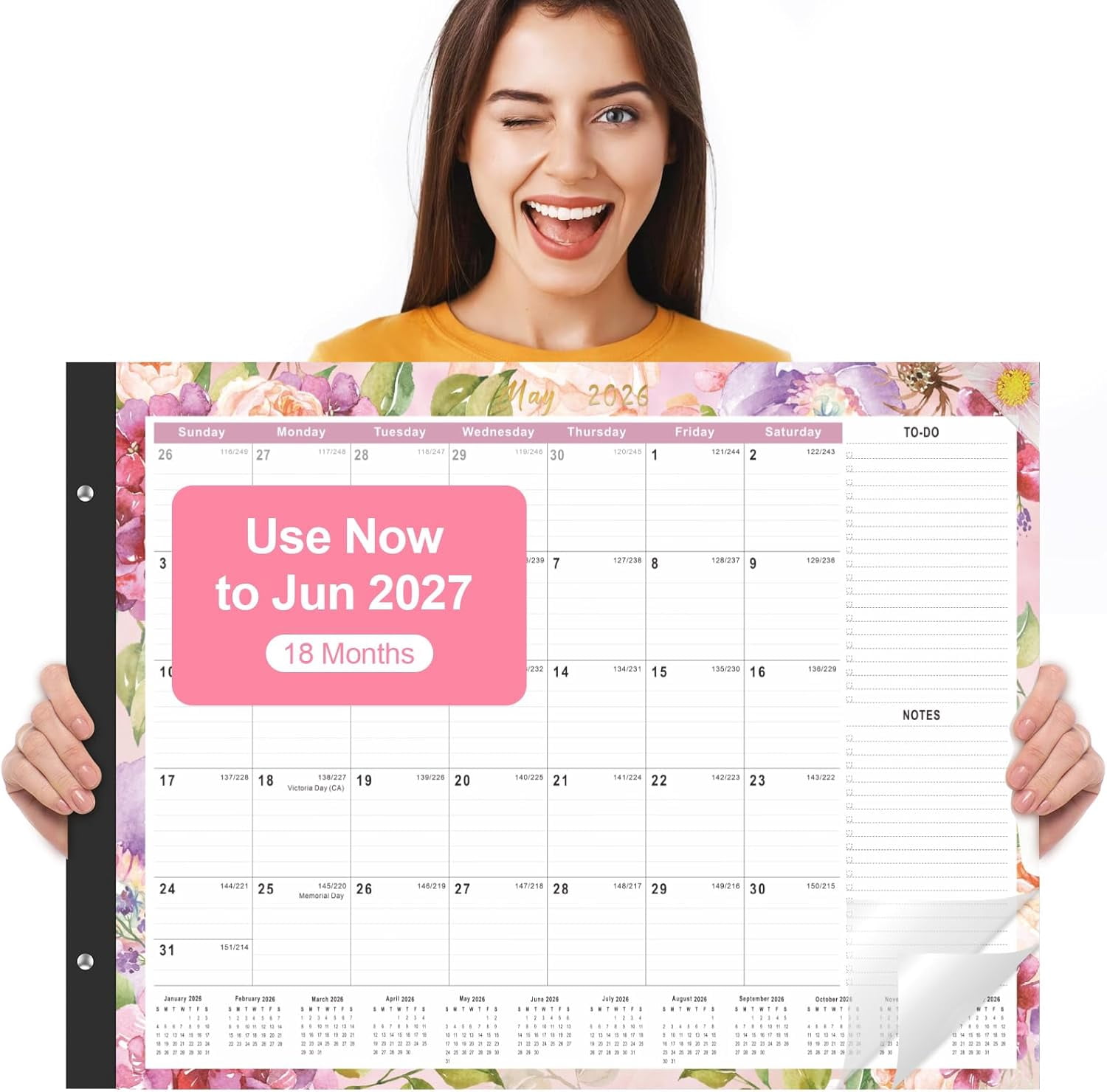 Desk Calendar 2026-2027 - 18 Month Large 2026, Use Now to Jun 2027, 22" x 17" Desktop Pad Calendar, Office Supplies Perfect for Planning and Organizing In Your Home, School or