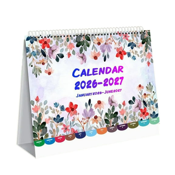 A Desk Calendar 2026 2027 18 Months Flip Calendar With Thickened Paper No Bleed Through Daily Grids Usa Holidays For Home Office School Use 8.5X11In 0.8Lb