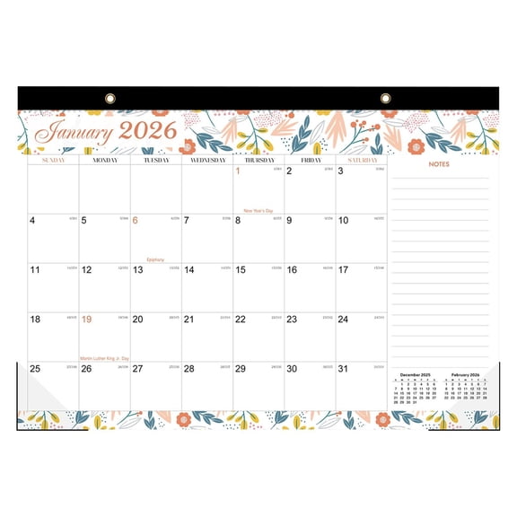 Desk Calendar 2026-2027, Ample Space, 18 Months Until June 2027, 17" x 12" Seasonal Wall Calendar 2026 Monthly Calendar for Home, Office, Teacher Supplies- Colorful