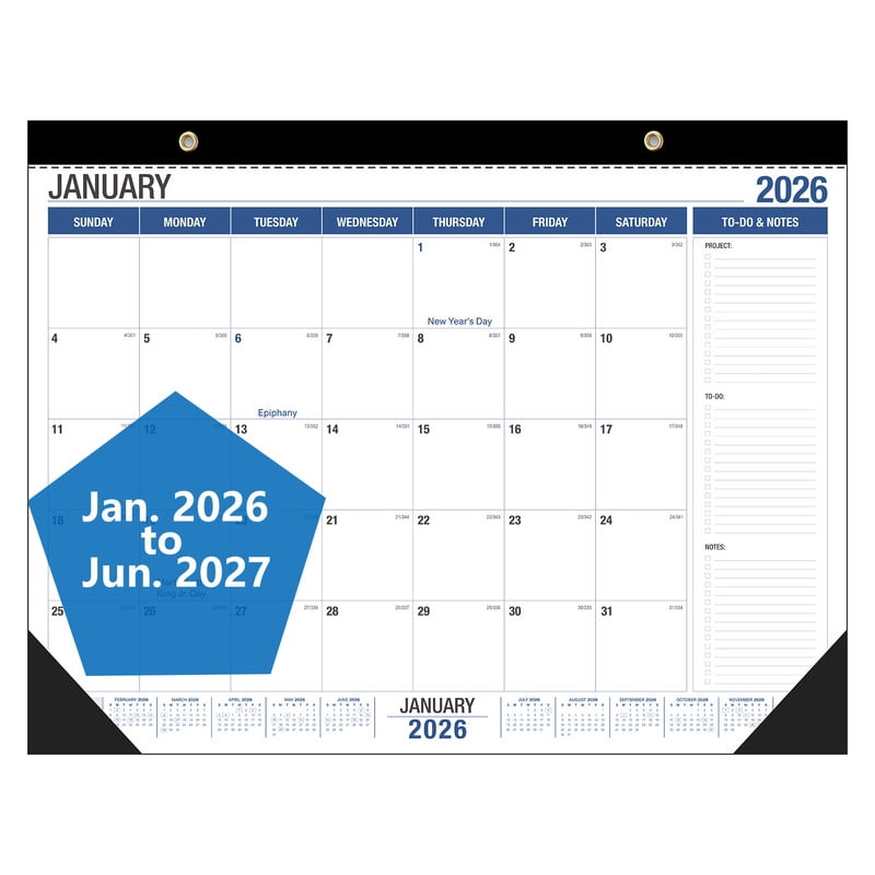 Desk Calendar 2026-2027 Large 22" x17", Wall Calendar from January 2026 - June 2027, Office Supplies Desktop Monthly Calendar for Home Classroom & Office or Teacher Gifts