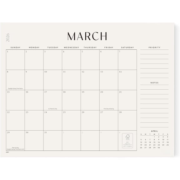 Desk Calendar 2026-2027, Large Desk Pad Calendar From March 2026 to June 2027 22x17 inch, Desk Blotter Calendar for and Office, Easy Planning, for the Holidays