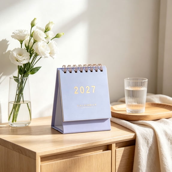 Desk Calendar 2026-2027,Small Standing Flip Desktop Calendars 2027,Compact Desktop Monthly Schedule Organizer,Portable Desk Accessory Monthly Planner,Multi‑Purpose Monthly Agenda for Office Desk