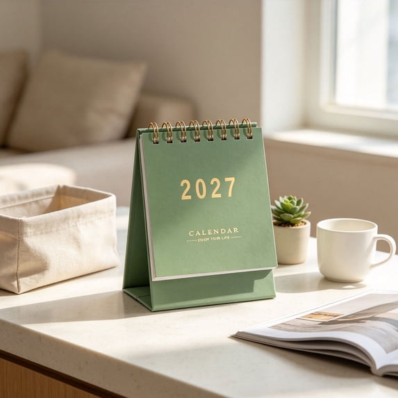 Desk Calendar 2026-2027,Small Standing Flip Desktop Calendars 2027,Compact Desktop Monthly Schedule Organizer,Portable Desk Accessory Monthly Planner,Multi‑Purpose Monthly Agenda for Office Desk