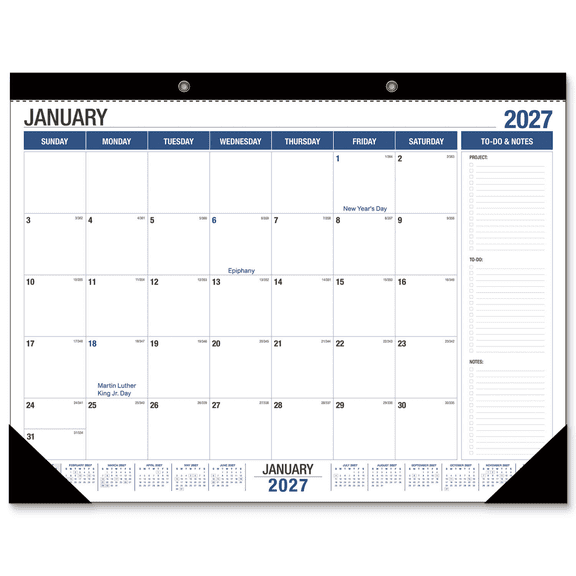Desk Calendar 2026-2027 Wall Calendar Large Monthly Planner • Watercolor Art • Big Blocks • Thick No-Bleed Paper • Holidays Marked • 12x Layout
