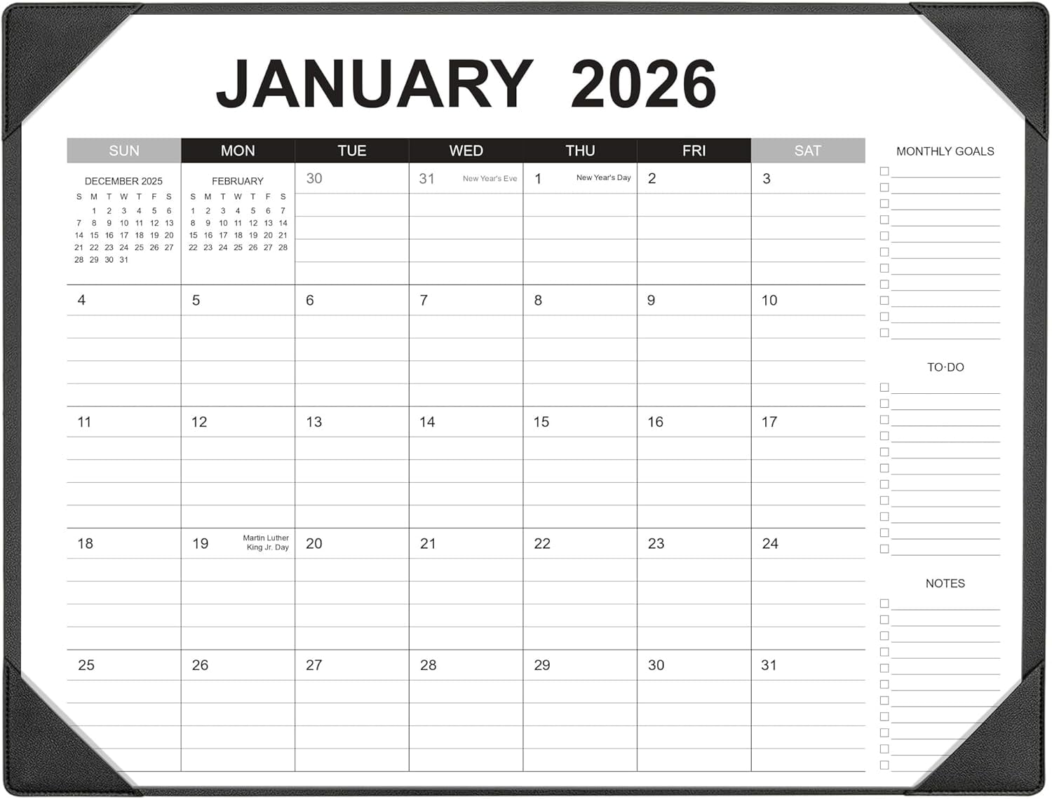 Desk Calendar 2026-2027 with Mat – 22" x 17" Large Pad Runs from January 2026 to June 2027, Office Supplies Desktop Monthly for Home &