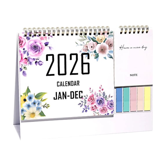 Desk Calendar 2026 - Calendar 2026, Monthly Desktop Calendar, Standing Flip 2026 Desk Calendar Month to View, Twin-Wire Binding, for School Office Home