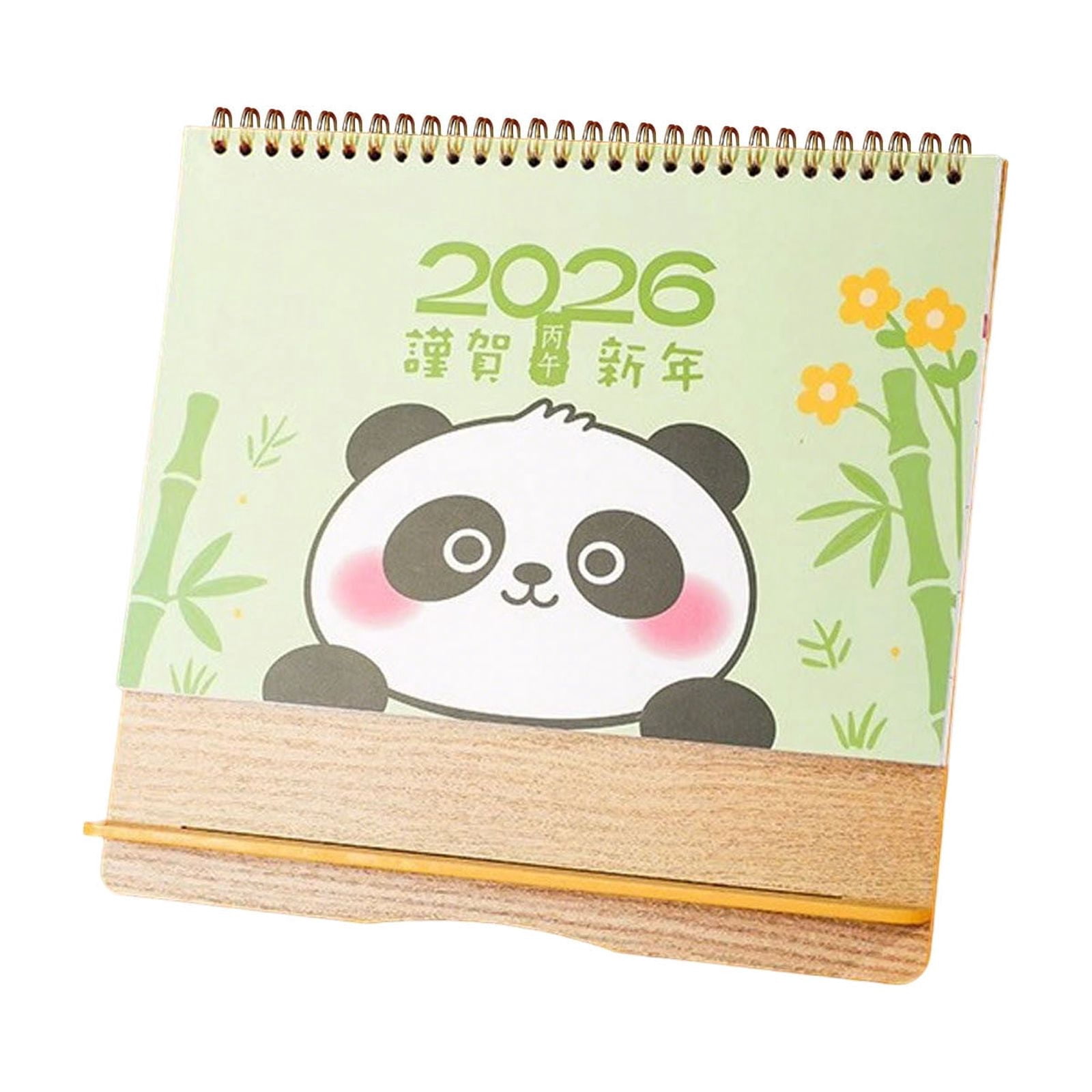 Desk Calendar 2026, Mini Horizontal Desktop Calendar with Stand, 2026 Chinese Year Gift, Office Desk Organizer, Thick Paper, Stable Triangular Base, Flat Lay Binding, Festive Red Decoration