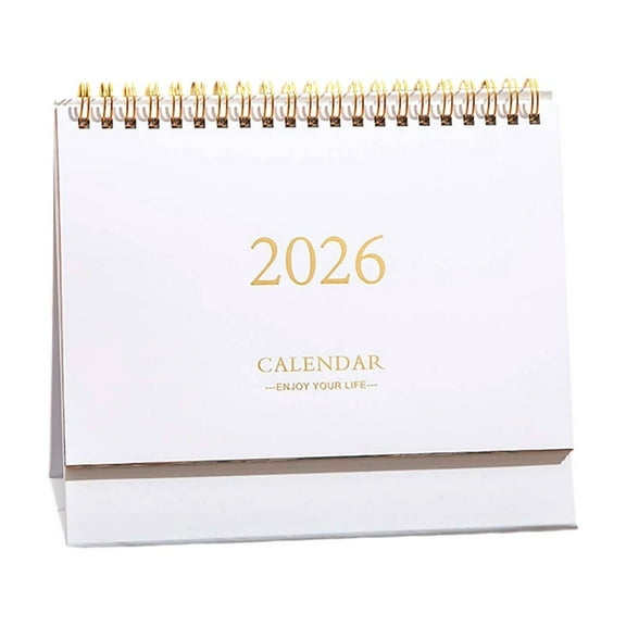 Desk Calendar 2026 | Minimalist Desktop Calendar English Language | Customizable Borders | Memo Message Notebook | Productivity Planner | 1 Small Calendar Included