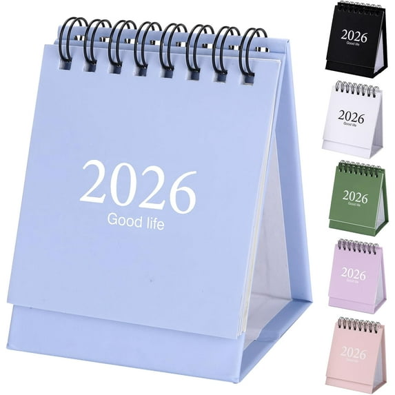 Desk Calendar 2026, Standing Flip Desktop Calendar for Home Office School, 4x3 Inch Small Desk Calendar for Planning and Scheduling Daily Events