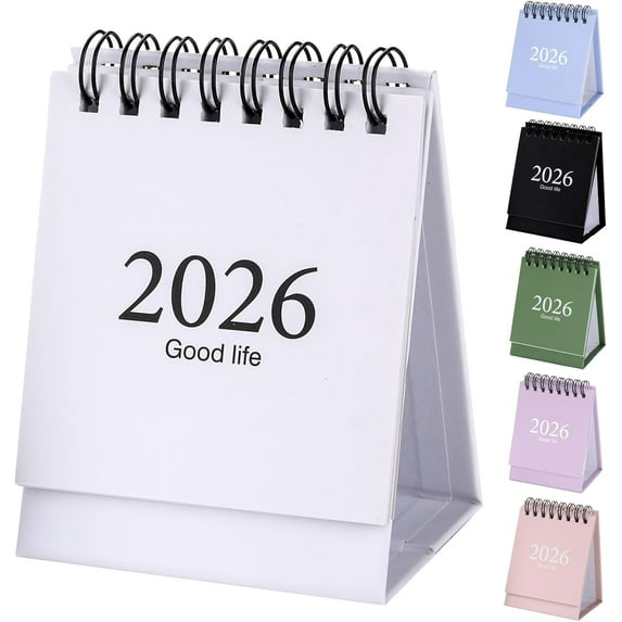 Desk Calendar 2026, Standing Flip Desktop Calendar for Home Office School, 4x3 Inch Small Desk Calendar for Planning and Scheduling Daily Events