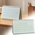thumbnail image 1 of Desk Calendar 2026, Thick Paper Twin-Wire Binding Standing Flip Desk Calendar Portable 2026 Monthly Desktop Calendar for Daily Schedule Home Office Supplies, Green, 1 of 9