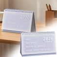 thumbnail image 1 of Desk Calendar 2026, Thick Paper Twin-Wire Binding Standing Flip Desk Calendar Portable 2026 Monthly Desktop Calendar for Daily Schedule Home Office Supplies, Purple, 1 of 9