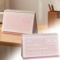 thumbnail image 1 of Desk Calendar 2026, Thick Paper Twin-Wire Binding Standing Flip Desk Calendar Portable 2026 Monthly Desktop Calendar for Daily Schedule Home Office Supplies, Pink, 1 of 9