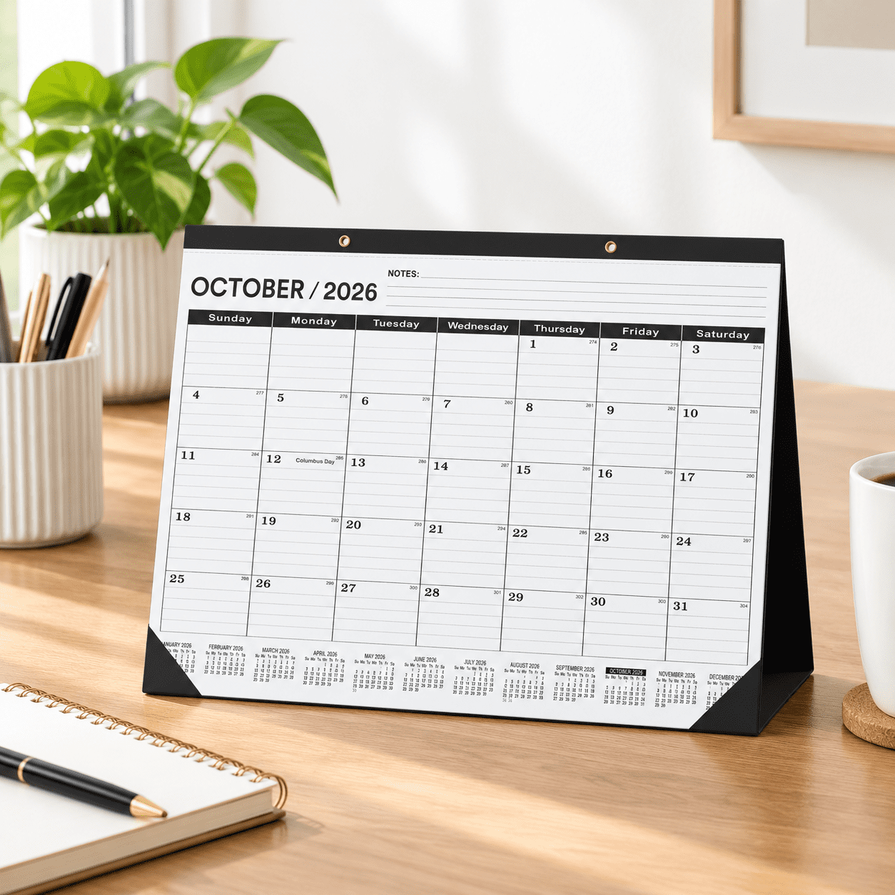 Desk Calendar 22 x 17 inches, 2026-2027, October Start, 1 Pack ...