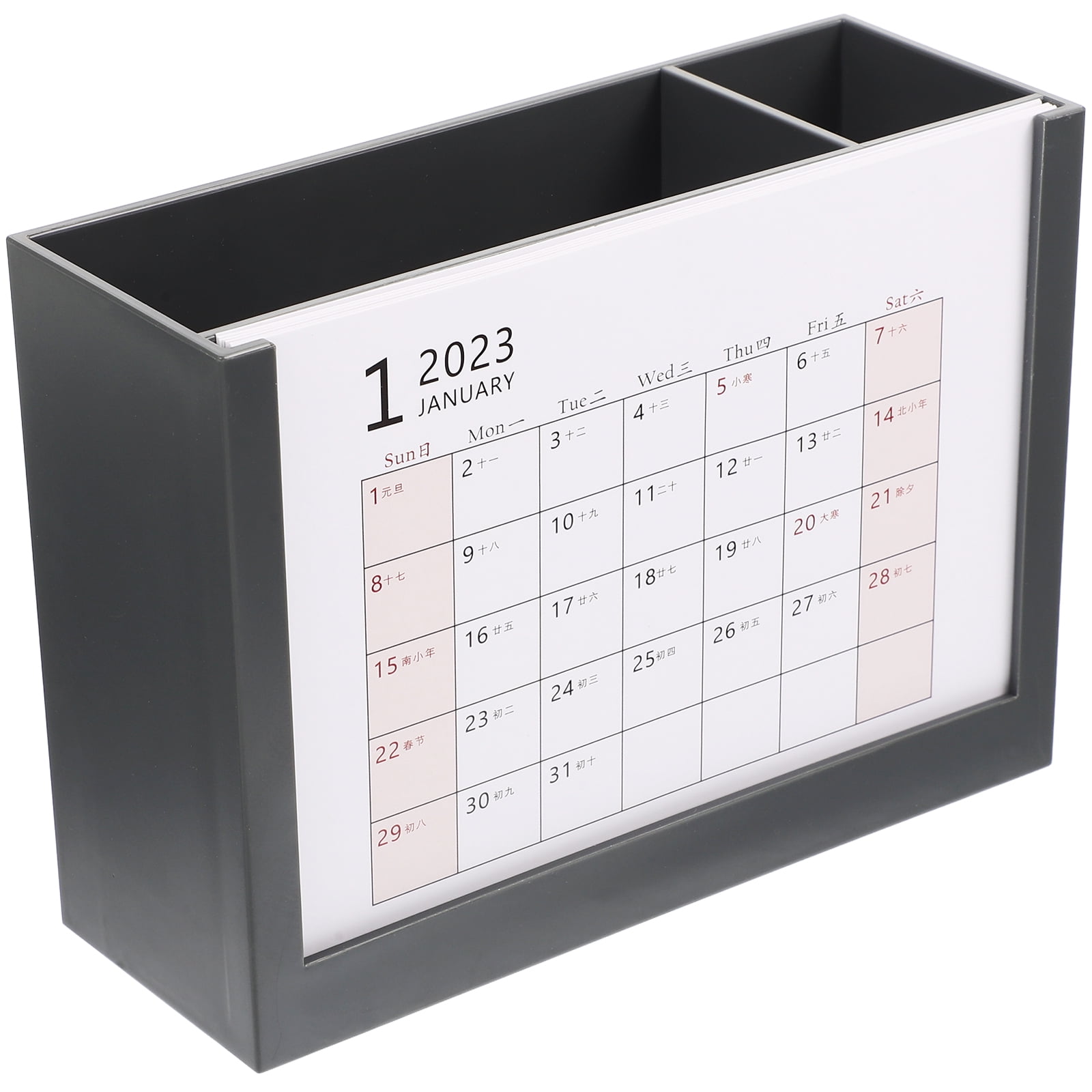 Desk Calendar Calendars Office for Daily Schedule Planner Penholder