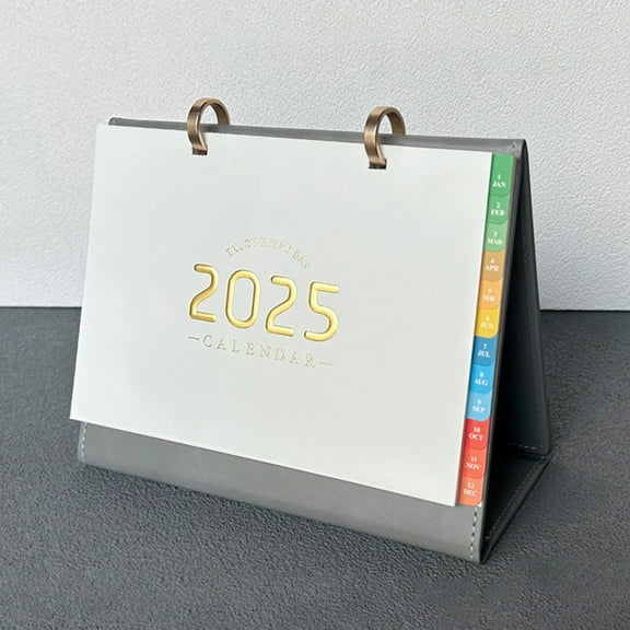 Desk Calendar with Leather Frame, Business Calendar and Notebook Set, Professional Desk Organizer for Home Office, Christmas Gift for Coworkers, Executive Desk Accessory for Holiday Decor Akmoler