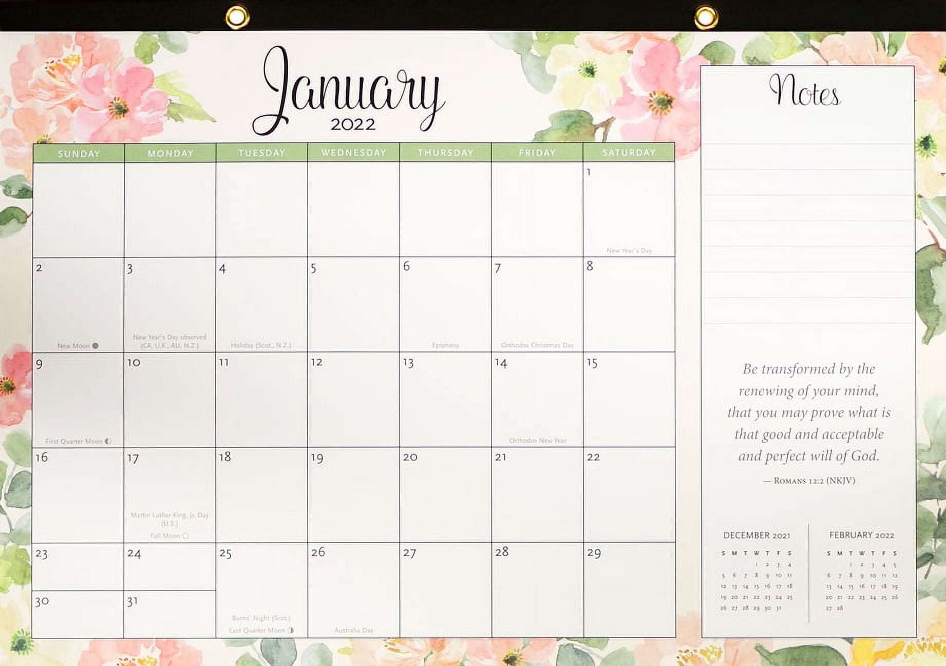 Desk Calendar Pad 2022 Faith Desk Calendar Pad (12Month Calendar with Bonus Stickers) (Other