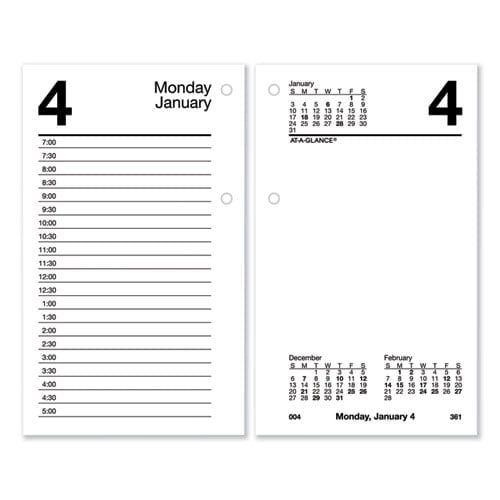 Desk Calendar Recycled Refill, 3.5 x 6, White Sheets, 12-Month (Jan to Dec): 2024