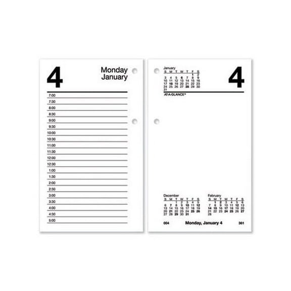 Desk Calendar Refill with Tabs 6 x 3.5, White, 2022