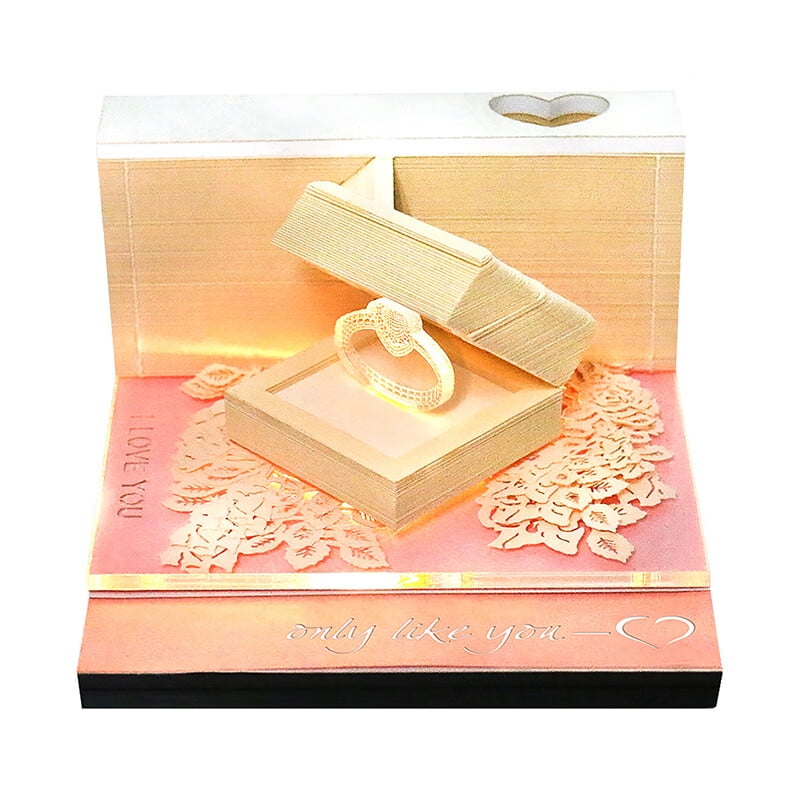 Desk Calendar With LED Lights, 2024 Calendar Memo Pad, Creative Desk