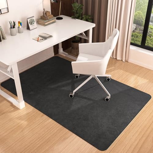 Desk Chair Mat for Hardwood Floor Corduroy Surface 55"x35" Office Chair Mat for Rolling Chairs,Large Anti-Slip Backing Under Desk Low-Pile Office Rug Floor Mat for Office/Home