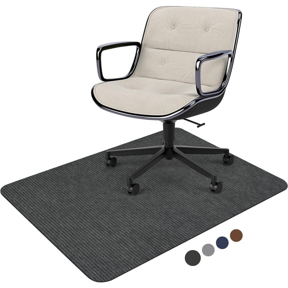 Desk Chair Mat for Hardwood Floor Corduroy Surface 55''x35'' Office Chair Mat for Rolling Chairs, Under Desk Low-Pile Office Rug Floor Mat