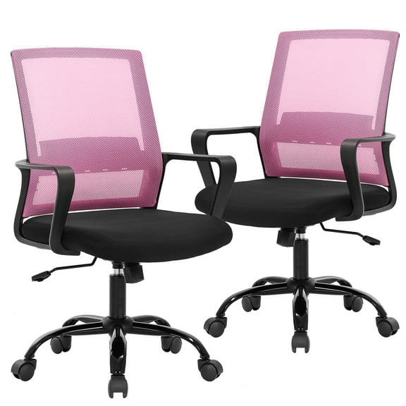 BestOffice Ergonomic Office Chair, Lumbar Support, Swivel Rolling for Men, Women, 2 Pack(Pink)