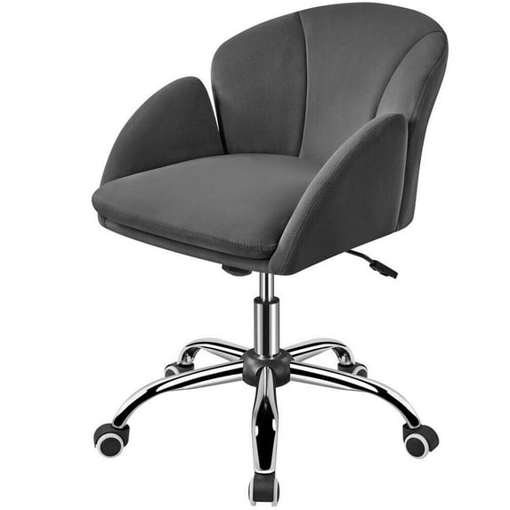 Desk Chair Velvet Office Chair with Wheels Tufted Vanity Chair Fabric Task Swivel Armchair for Bedroom Living Room