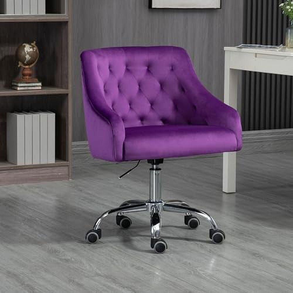 Desk Chair for Girls \u2013 Purple Velvet Swivel Office Chair with