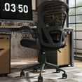 Desk Chair with Wheels, Mesh Office Chair with Flip Up Arms and Wide