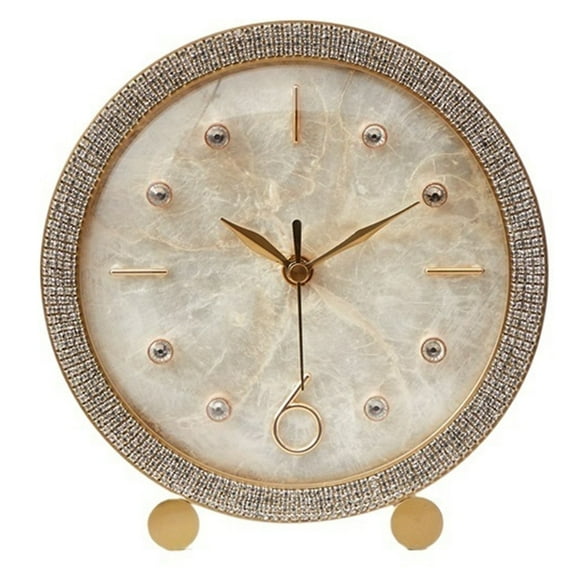 Desk Clock Brass Shell Pendulum Luxury Silent Table Watch Pendulum Living Room Home Decoration Ornament