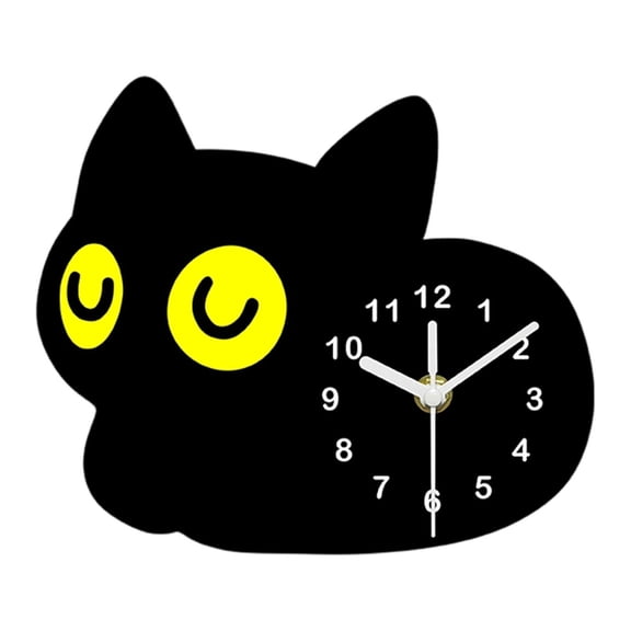 Desk Clock Cat Clock Animal Acrylic Material Silent Operation for Kitchen Kids Room Bedroom