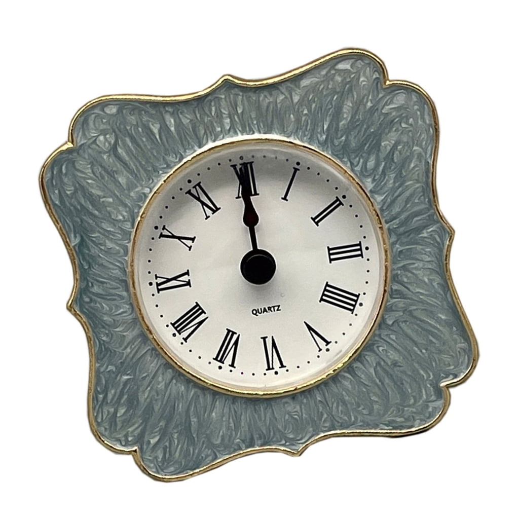Desk Clock Floral Alarm with Enamel Finish, Decorative Small Table Clocks 1PC
