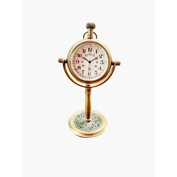 Desk Clock Nautical Brass – Vintage Maritime Style – Antique Table Clock