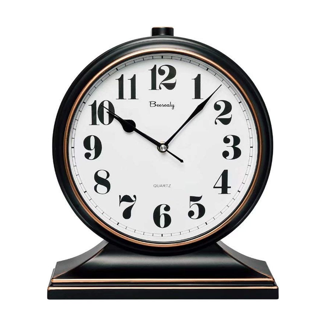 Desk Clock, Retro Desk Clock, 10 Inch Old Desk Clock, Silent and Non