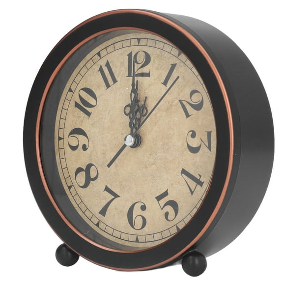 Desk Clock Retro Style Easy Identification Silent Ticking Battery Alarm Clock For Home Office