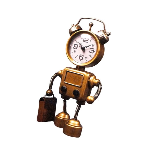 Desk Clock Table Robot Clock Silents Metal Desktop Clocks for Home Bedroom Decors Quartzs None Ticking Clocks