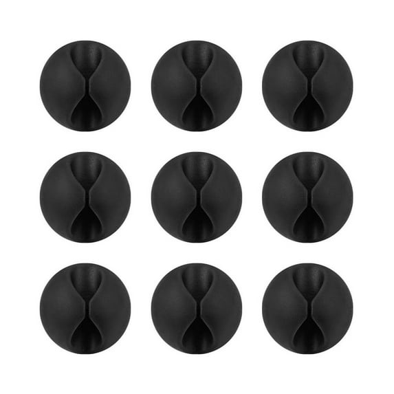 Desk Cord Organizer 9 Pack Cable Charger Clip Rubber Self Adhesive Management Holder for Table Wall Office Home USB Wire Headphone Tidy Random Color