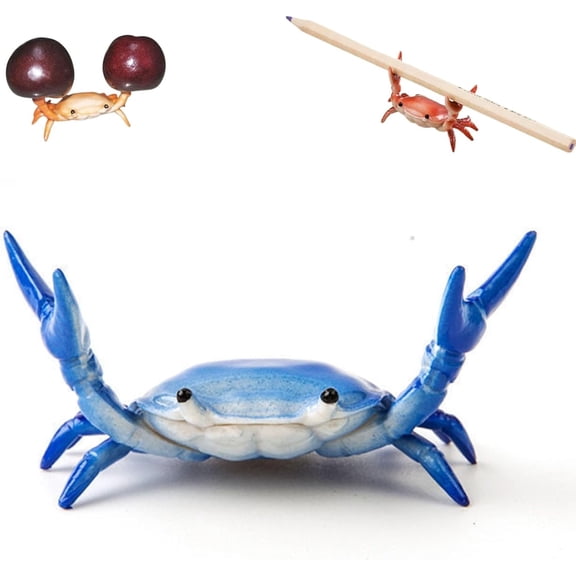 Desk Crab Pen Holder, Cute Crab-Shaped Pen Holder, Mini Funny Weightlifting Crabs Pencil Rest, Realistic Creative Penholders, For Storage Office Desk Display Decorations (Red)