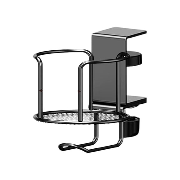 Desk Cup Holder,180 Rotating Under Table Cup Holder,Clip on Table Edge Clamp,Multifunction Mug Holders Clamp,Anti-Spill Water Bottle Stand Coffee Mug Storage for Home Office and School