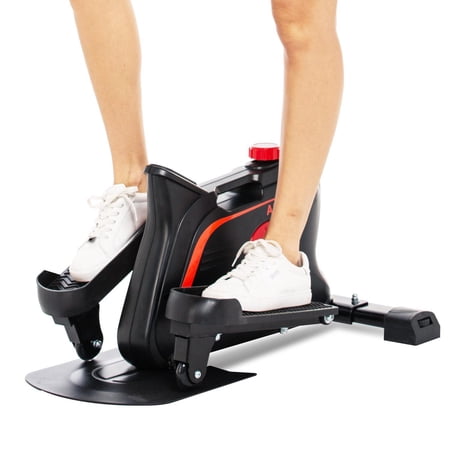 Under Desk Cycle,Pedal Exerciser,Under Desk Bike Elliptical Machine with Built in Display Monitor, Mini Desk Cycle Resistance Exercise Quiet & Compact