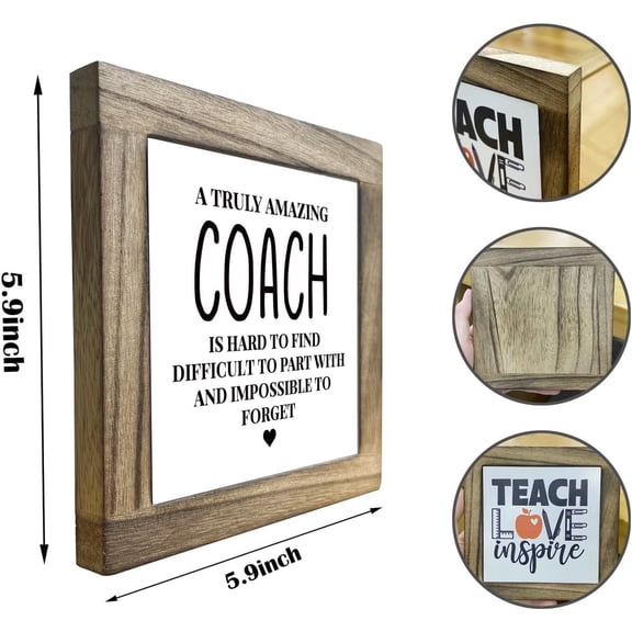 Desk Decor Gifts, Box Wood Plaques Desk Dcor, Table Decor Gift for Best Coach, Coach Office Decor, Coach Gifts, Appreciation Gifts for Coach, Thank You Gifts, A Truly Amazing Coach is Hard to Find
