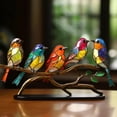 thumbnail image 1 of Desk Decorations Colorful 5 Birds on a Branch Ornaments,Colorful Birds Statue Ornament Tabletop Birds Decoration,Birds Sculpture Decoration Birds Statues Table Home Decor Accessories, 1 of 8