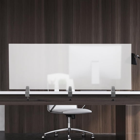 Desk Divider 60" x 22" Desk Privacy Panel, Acrylic Clear Office Partitions Frosted Panel, 3-Fold Privacy Screens, Waterproof Easy Clean Privacy Shields for Office Classroom Student