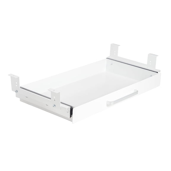 Under Desk Drawer Organizer 21" Black Upgraded with Adjustable Brackets, Sliding Pull-Out Under Table Pencil Drawer, Office Standing Desk Attachment for Workbench