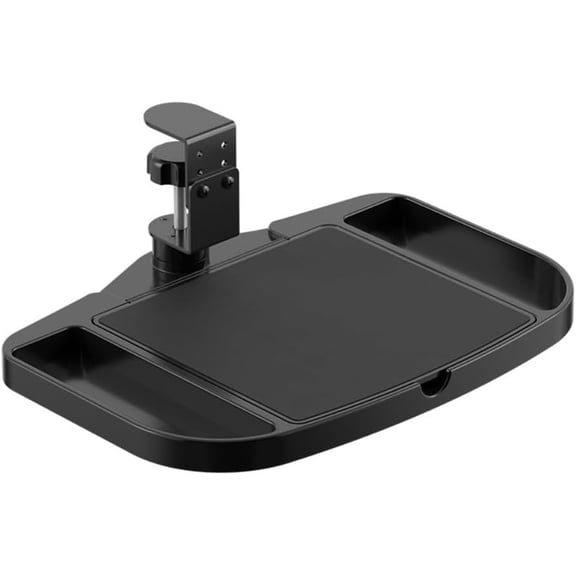 Desk Drawer Organizer Clamp On 360 Swivel Storage Tray for Office Supplies, Black