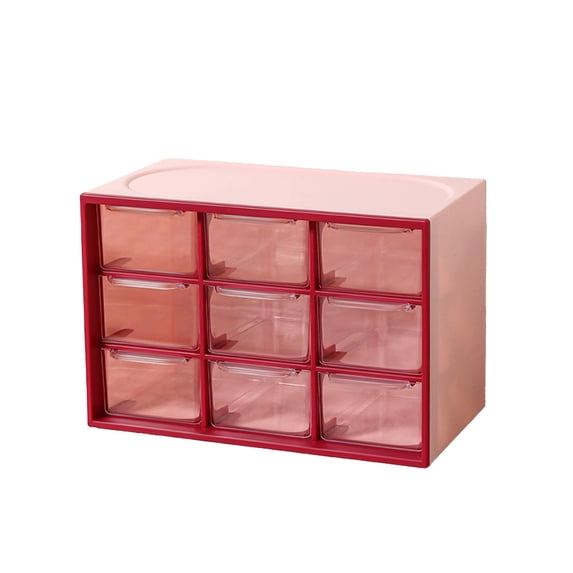 Desk Drawer Organizer with 9 Clear Plastic Compartments for Jewelry and Small Item Storage, 7.01 in x 4.65 in x 3.82 in