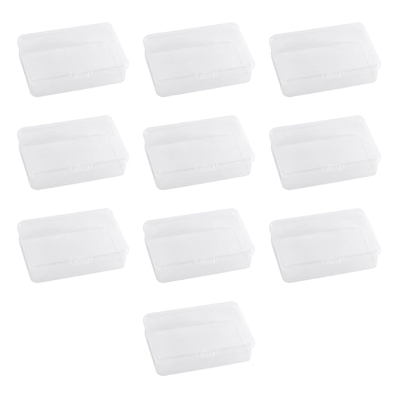Desk Drawer Small Boxes, 10 Pack Clear Lid Cases for Daily Sorting, Compact PP Storage Containers for Tiny Supplies