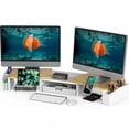 thumbnail image 1 of Desk Dual Monitor Stand Riser With Drawer  Oak, 1 of 6